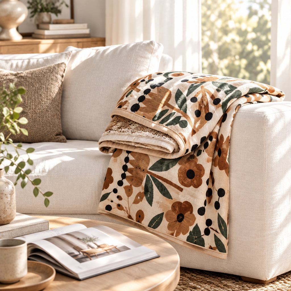 Scandinavian Winter Luxe Coral Fleece Throw Blanket Julia M LifeStyles