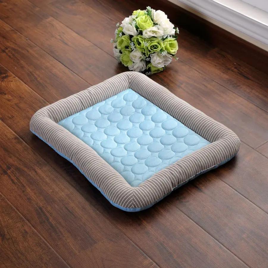 Pet Cooling Pad Bed For Dogs Cats Puppy Kitten Cool Mat Pet Blanket Ice Silk Material Soft For Summer Sleeping Blue Breathable - Julia M LifeStyles