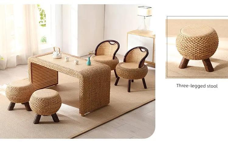 Rattan Living Room Table and Chair Combination Deck Kung Fu Tea Table - Julia M LifeStyles