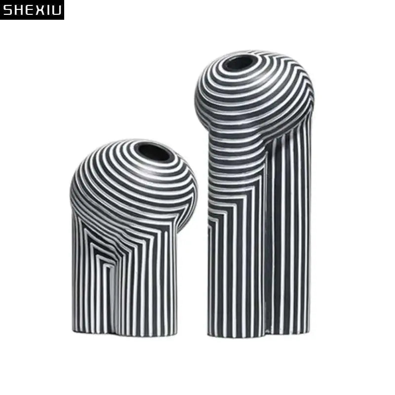 Resin Zebra Texture Vase: Modern Home Decor - Julia M LifeStyles