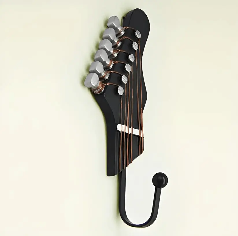Retro 1 Pcs Guitar Heads Hooks Music Home Resin Clothes Hat Hanger Movie Wall Mounted Hook for Home Decoration - Julia M LifeStyles