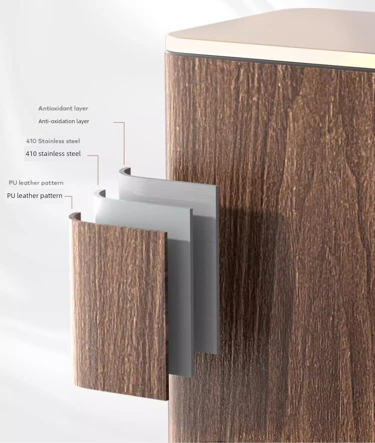 Sleek Leather Exterior German Foot-Pedal Trash Can - 12L -30L Luxury Design for Home & Office Julia M LifeStyles