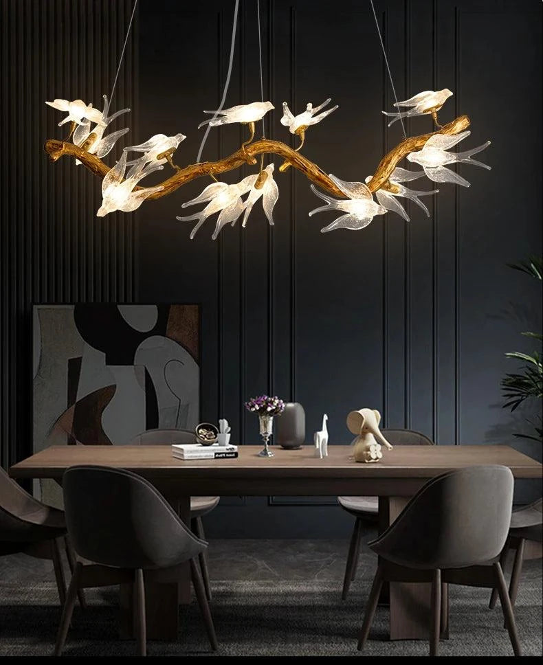 Artpad Designer Glass Bird Song Crystal Chandelier - Julia M LifeStyles
