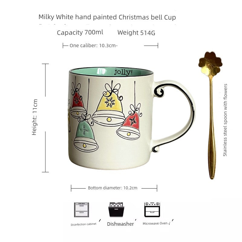 Vintage Floral Hand-Painted Ceramic Water Cup with Spoon Julia M Home & Kitchen