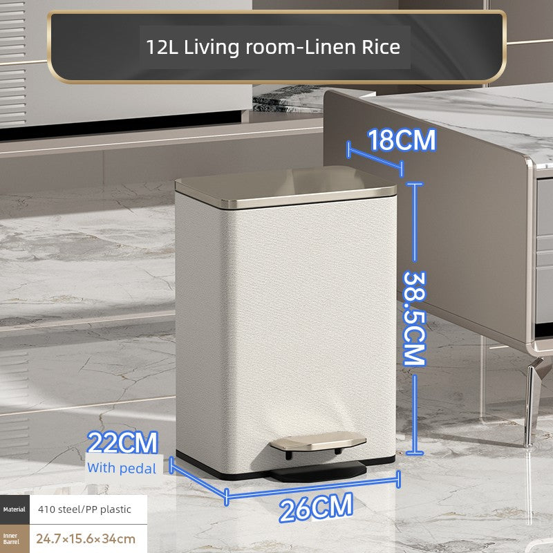 Sleek Leather Exterior German Foot-Pedal Trash Can - 12L -30L Luxury Design for Home & Office Julia M LifeStyles