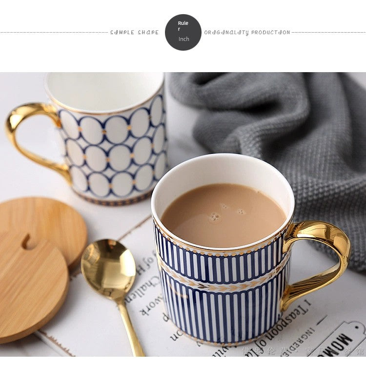 Florence Exquisite European-Style Bone China Mug with Lid and Spoon Julia M LifeStyles