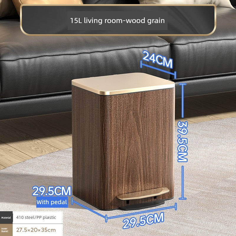 Sleek Leather Exterior German Foot-Pedal Trash Can - 12L -30L Luxury Design for Home & Office Julia M LifeStyles
