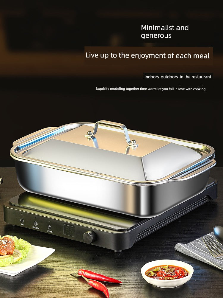Grilled Fish Dish Extra Thick Oven Binaural Rectangular Stainless Steel Julia M LifeStyles