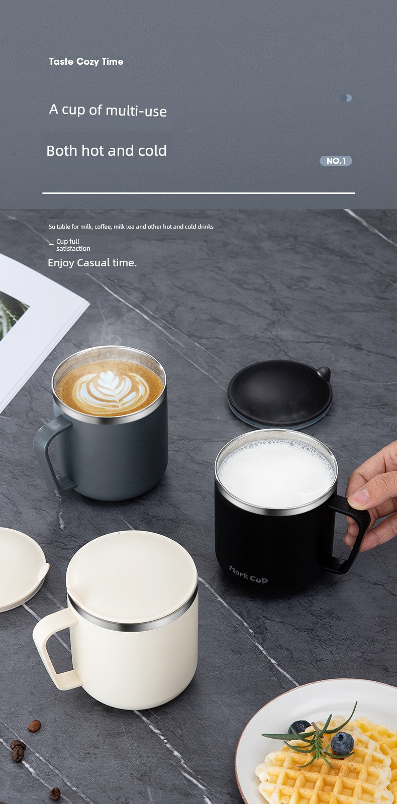 Scandinavian Stainless Steel Student Mug - Julia M LifeStyles