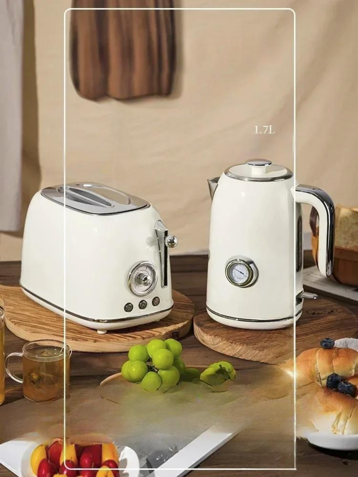 Retro Vintage 2-Slice Toaster & 57oz Hot Tea Kettle Set - Julia M LifeStyles