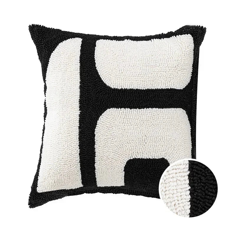 Modern simple black and white pillow cover living room sofa high-end backrest model room leopard jacquard cushion cover Julia M LifeStyles