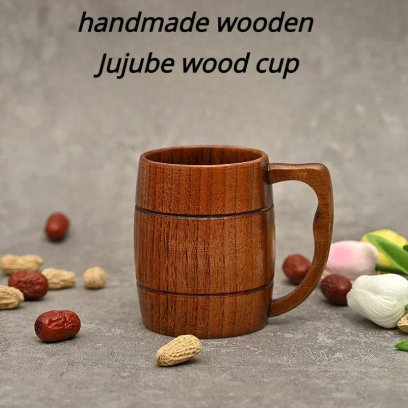 Wooden Beer Cup Retro Big Capacity Tea Water Classic Wood Drinking Mug - Julia M LifeStyles
