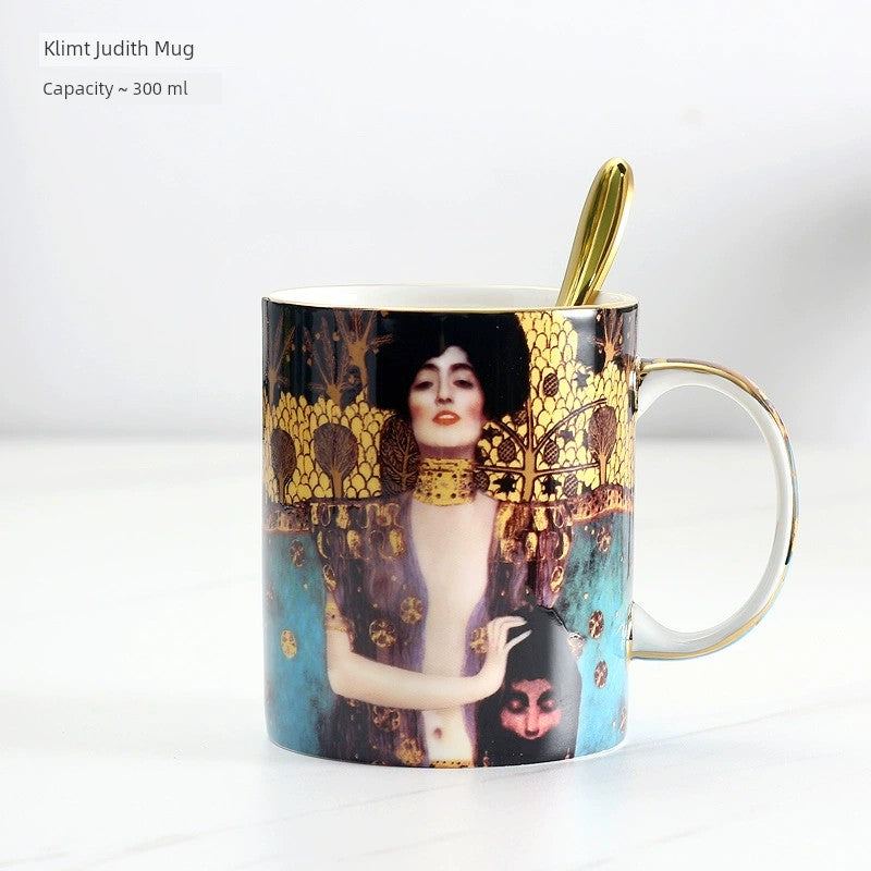 Florence Exquisite European-Style Bone China Mug with Lid and Spoon Julia M LifeStyles