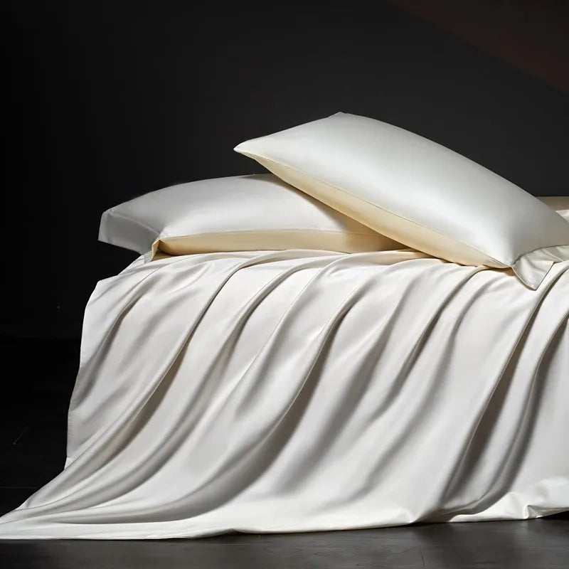 Luxury 100% Egyptian Cotton Reversible Duvet Cover Set - Silver & Purple Julia M LifeStyles