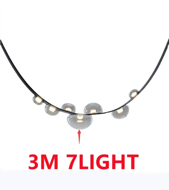 2025 Modern WaterDrop Leather LED Pendant LampsBelt Glass Ball Ceiling Chandelier Home Decor Hall Villa Living Lighting Fixture Julia M LifeStyles