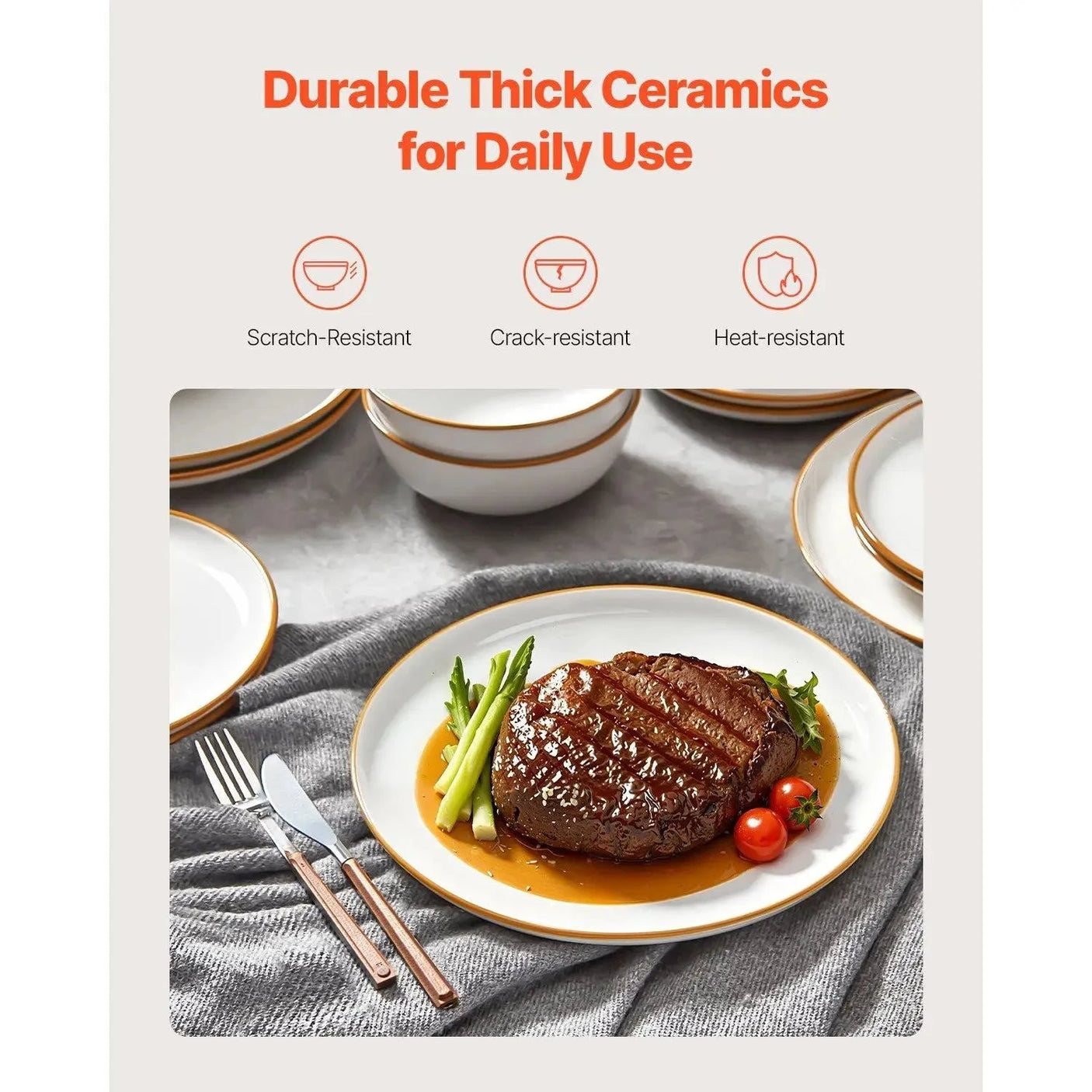 12-Piece White Ceramic Dinnerware Set Includes Plates and Bowls for 4 Servings Julia M LifeStyles