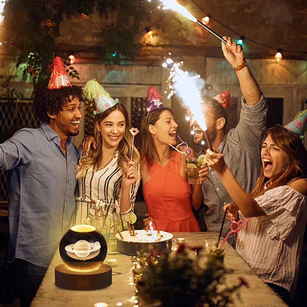 Unique 3D Crystal Ball Lamp with Galaxy and Planetary Projections USB Night Light for Cozy Atmosphere plasma ball Julia M LifeStyles