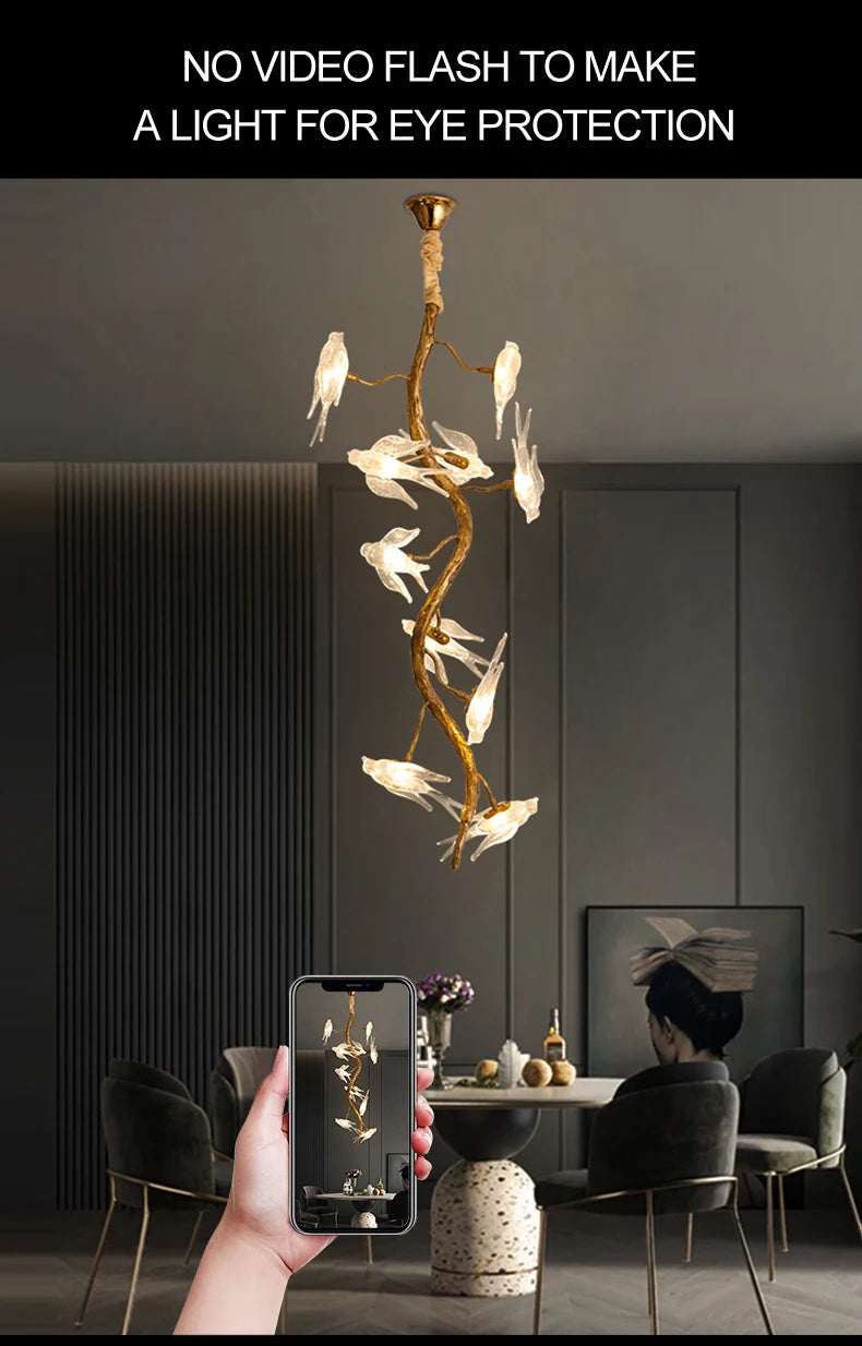 Artpad Designer Glass Bird Song Crystal Chandelier - Julia M LifeStyles