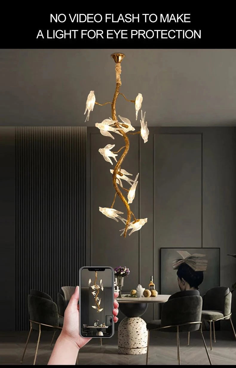 Artpad Designer Glass Bird Song Crystal Chandelier - Julia M LifeStyles