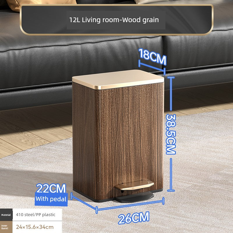 Sleek Leather Exterior German Foot-Pedal Trash Can - 12L -30L Luxury Design for Home & Office Julia M LifeStyles