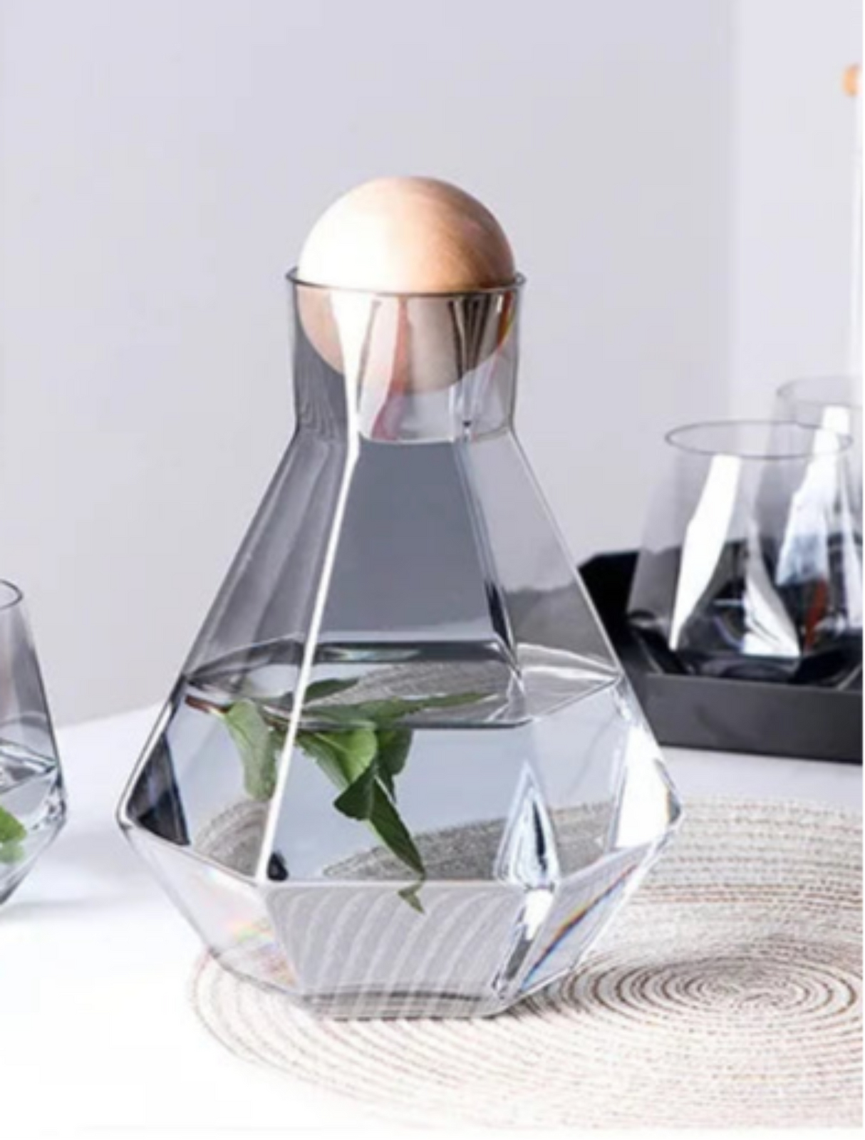 Geometric Crystal Glass Cafe and Glasses Set - Julia M LifeStyles