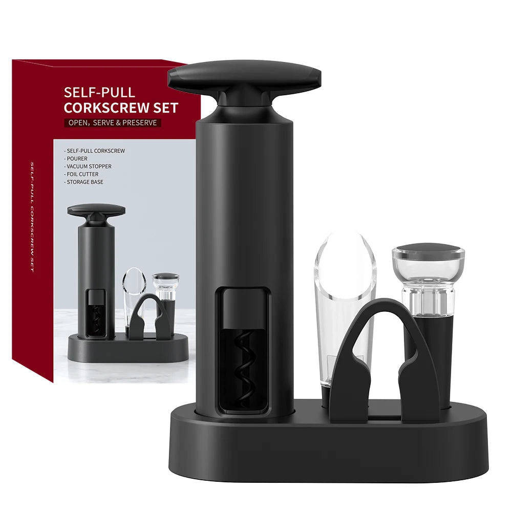 4-in-1 Luxury Electric Wine Opener Set with Stopper and Pourer Julia M Home & Kitchen