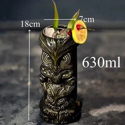 450ml Ceramic Tiki Cocktail Mug Creative Porcelain Beer Wine Mug Cup Bar Tool Julia M Home & Kitchen