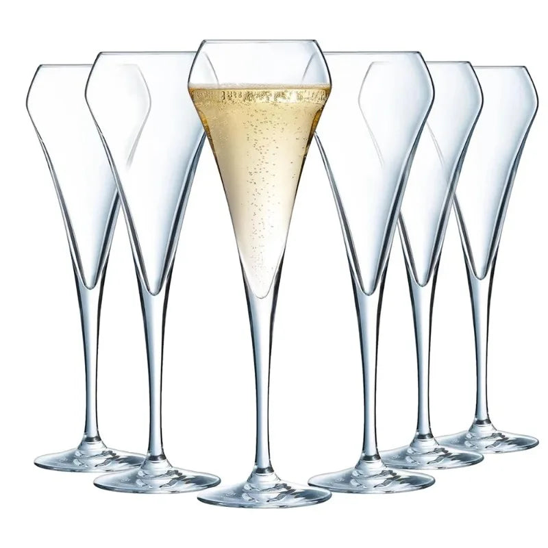 Crystal Champagne Flutes Set of 2- 210ml Glasses for Perfect Wine Pour and Aroma Enhancement - Julia M LifeStyles