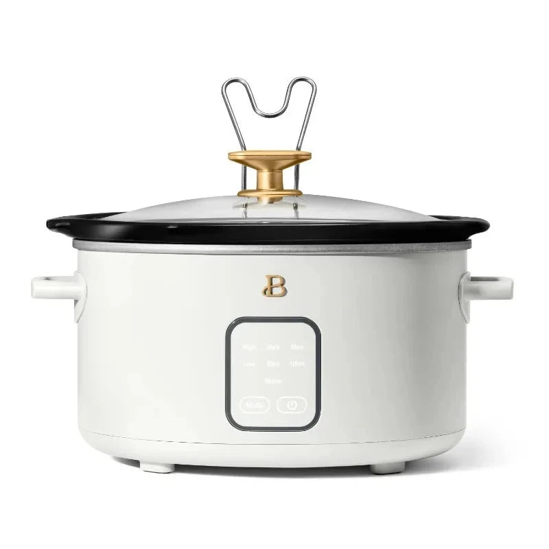 Drew Barrymore Beautiful 4Qt Touch-Activated Slow Cooker - White Icing Julia M LifeStyles
