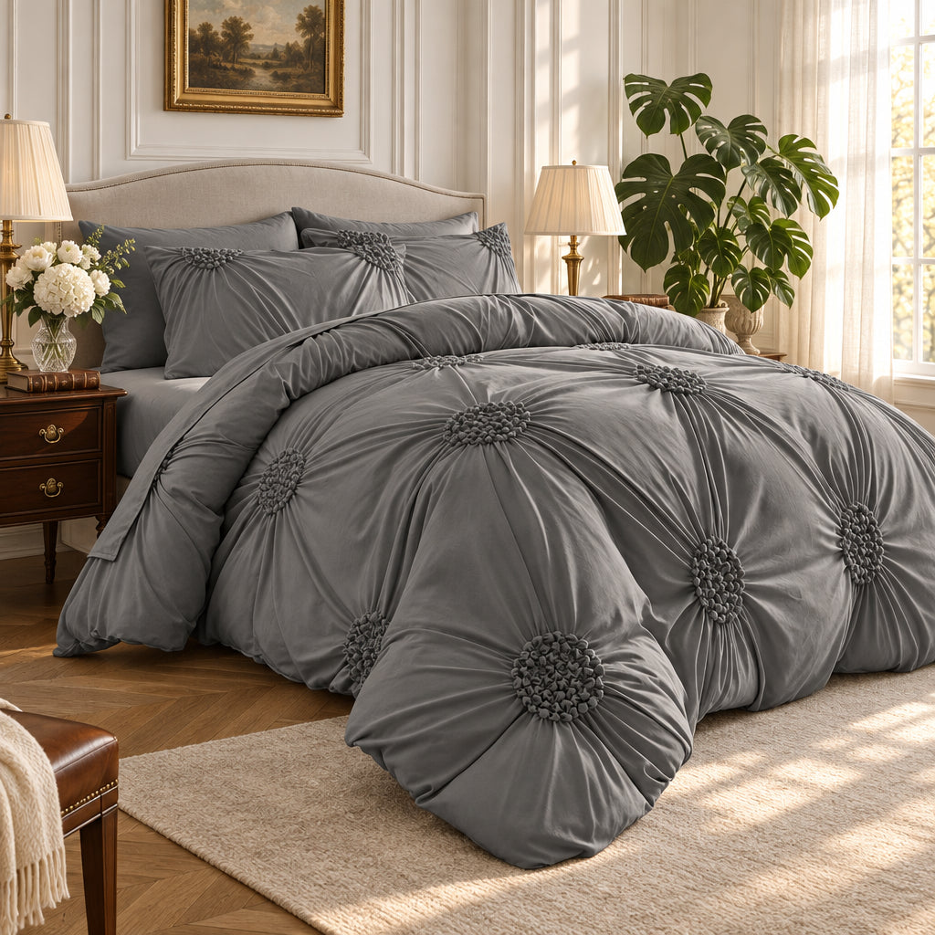 Petal Jacquard Duvet Cover Set