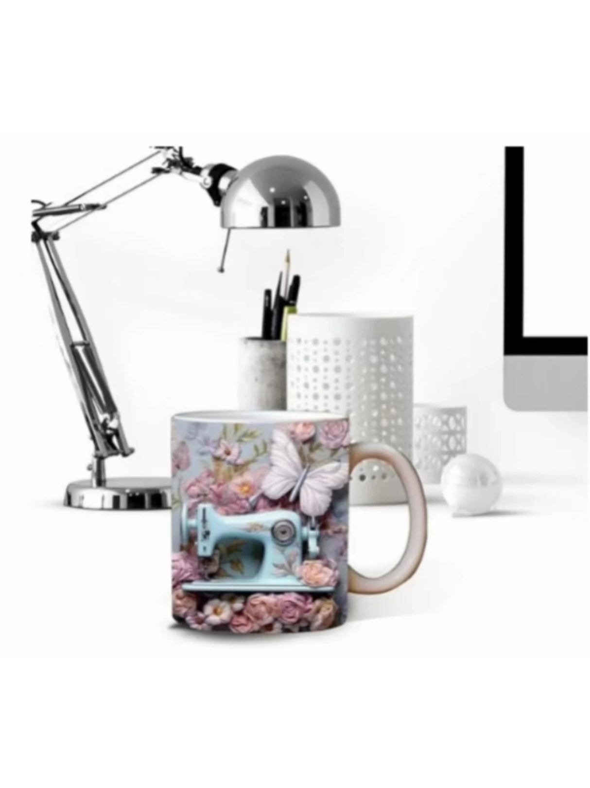 Sewing Machine Design Ceramic Mug - Unique Gift for Sewing Enthusiasts Julia M LifeStyles