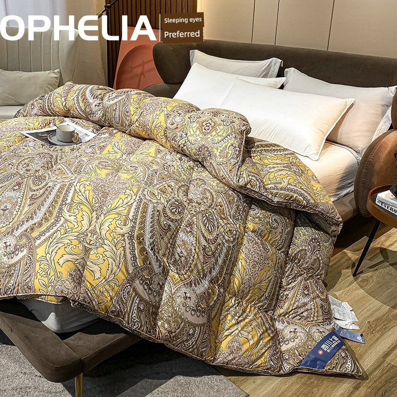 Luxury Italy Import Silk Duvet with 95% White Goose Down for Winter Comfort Julia M Home & Kitchen