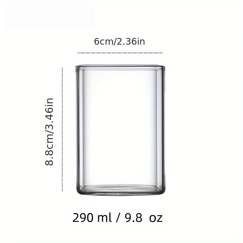 1PCS Creative Square Glass Transparent Cold Drink Large Capacity Iced Coffee Milk Tea Drinking Cup Red Wine Glass Coffee Cup Julia M Home & Kitchen