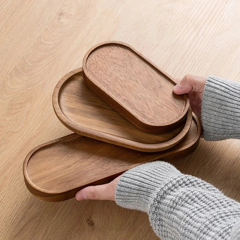 Solid Wood Japanese-Style Food Tray for Desserts and Snacks Julia M LifeStyles