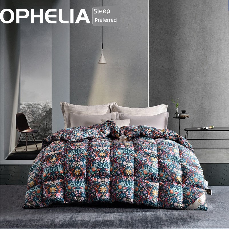 Luxury Italy Import Silk Duvet with 95% White Goose Down for Winter Comfort Julia M Home & Kitchen