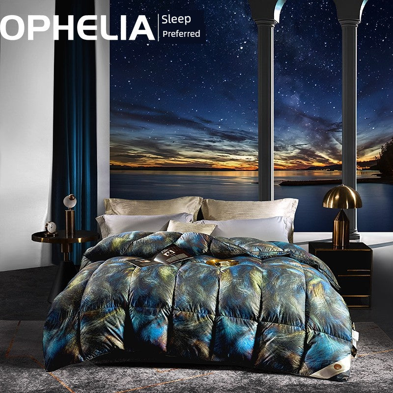 Luxury Italy Import Silk Duvet with 95% White Goose Down for Winter Comfort Julia M Home & Kitchen