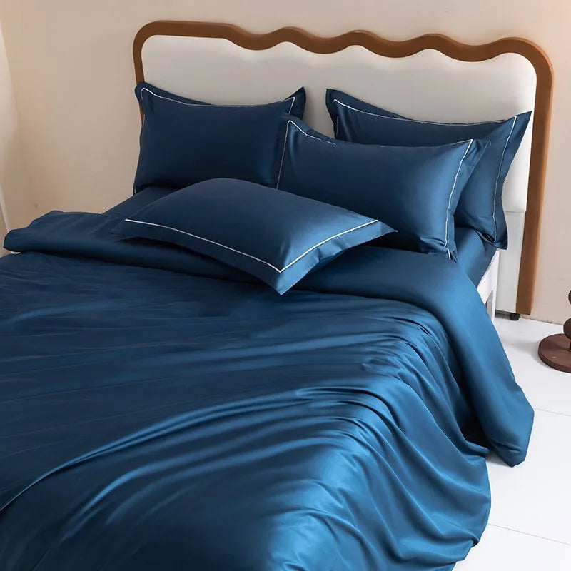 Luxury 1000TC Egyptian Cotton Duvet Cover Set with Silver Embroidery Julia M LifeStyles