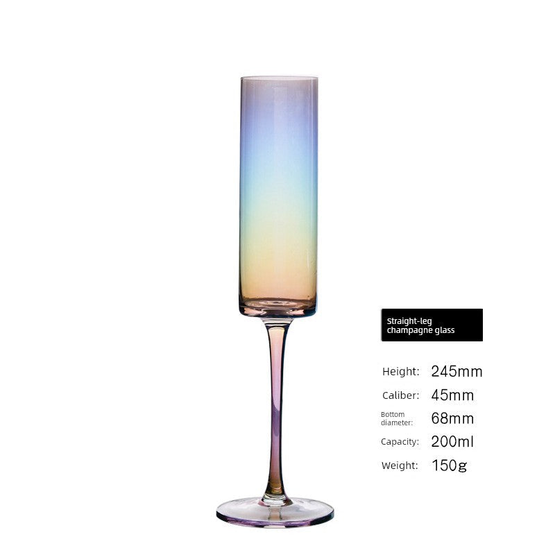 Japanese-Style Colorful Crystal Wine Goblet - Rainbow Champagne Glass Julia M LifeStyles
