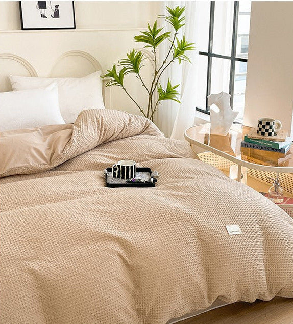 Sumptuous Cotton Waffle Duvet Cover Set – Elegant Autumn & Winter Bedding Julia M LifeStyles