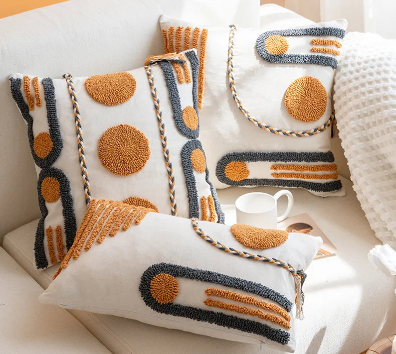 Bohemian Embroidered Tassel Pillow Case 45x45cm Julia M LifeStyles