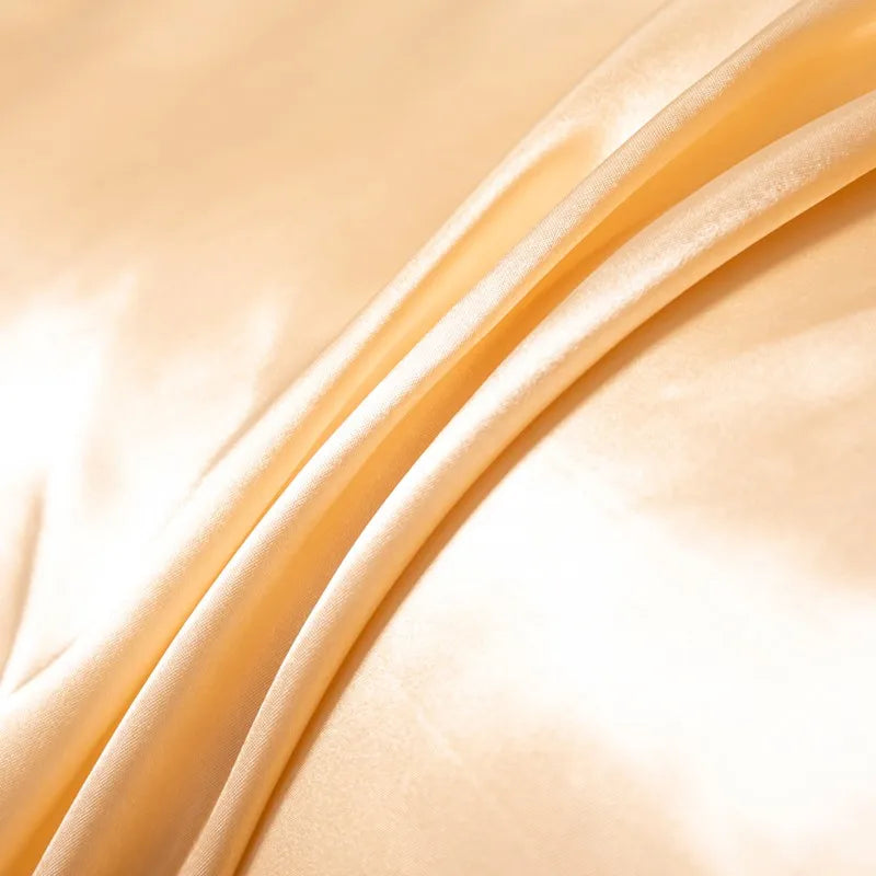 Soft 100% Imitate Silk Satin Duver Cover Sheet Pillow shams Multiple Colors Twin Double (1Duvet Cover+1FlatSheet+2Pillowcases) Julia M LifeStyles