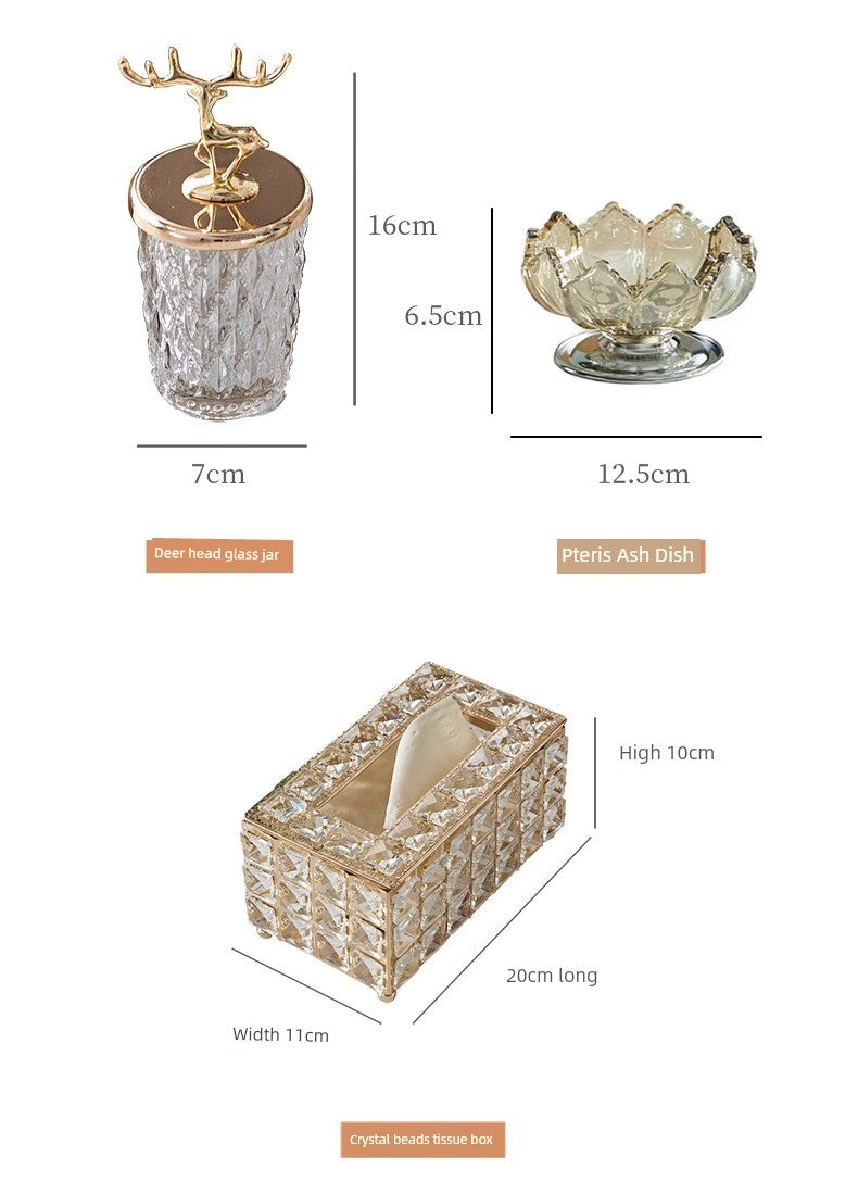 Light Luxury Style Crystal Tissue Box