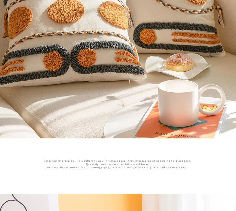 Bohemian Embroidered Tassel Pillow Case 45x45cm Julia M LifeStyles