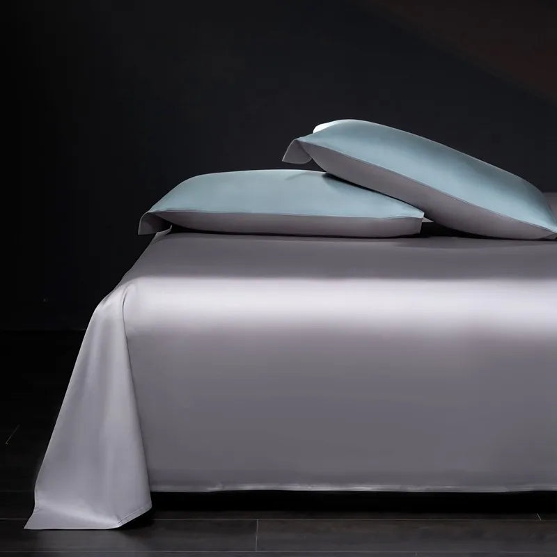 Luxury 100% Egyptian Cotton Reversible Duvet Cover Set - Silver & Purple Julia M LifeStyles