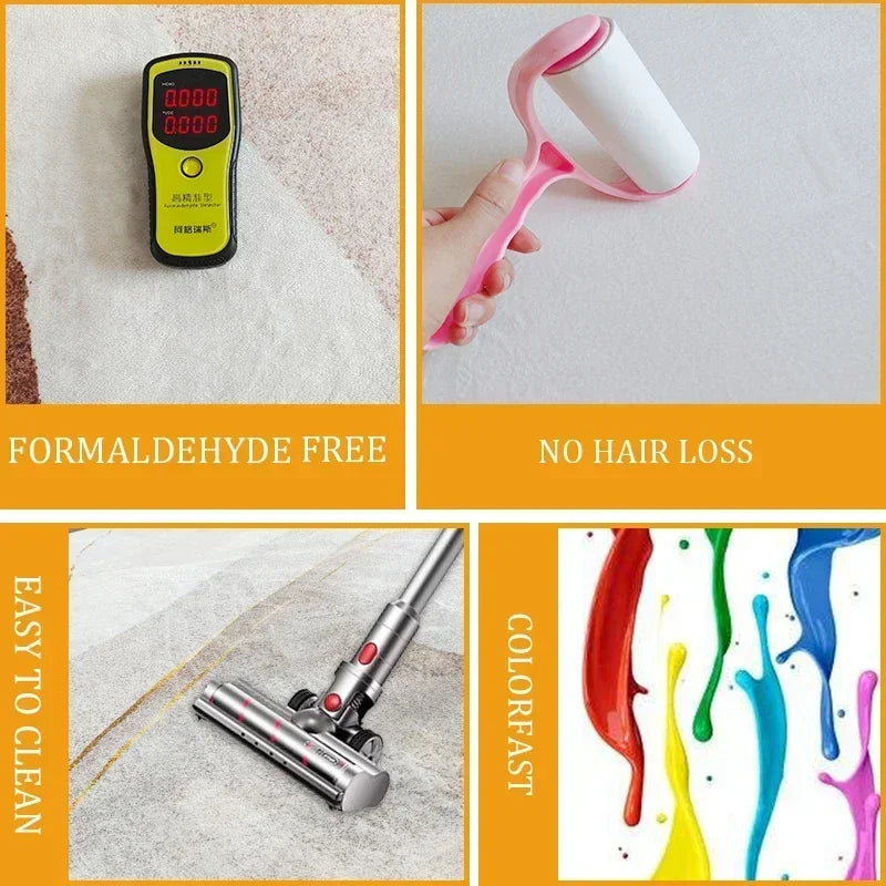 European Style Luxury Living Room Carpet - Red Retro Design