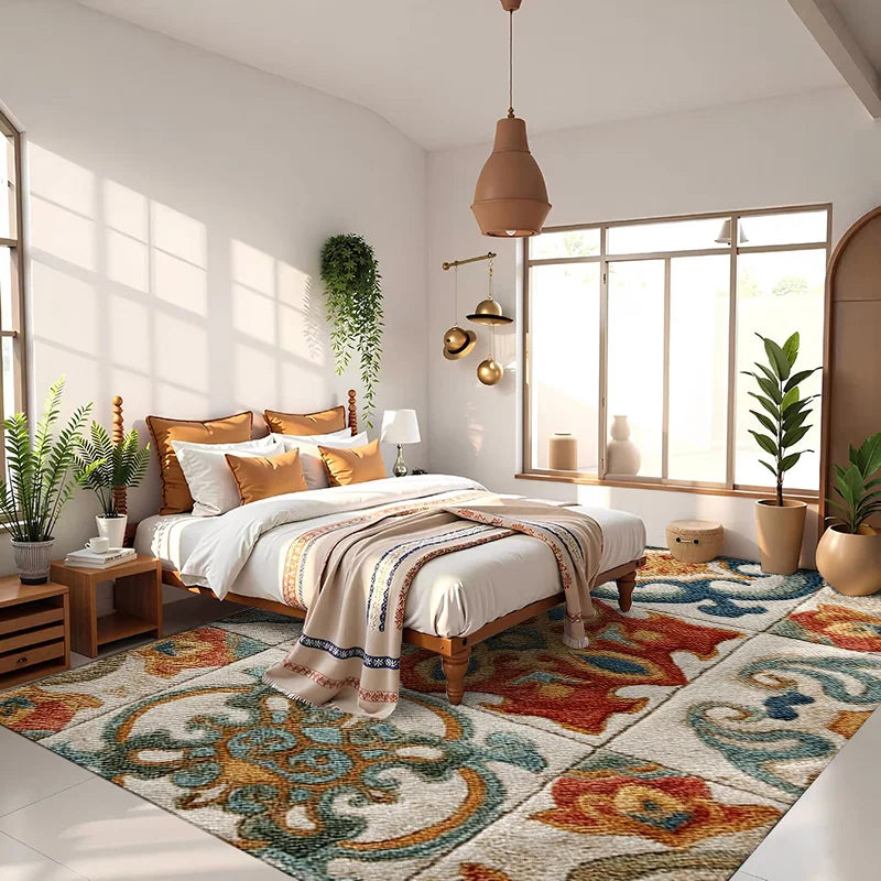 Vintage Bohemian Easy Care Foldable Door Bathroom Floor Mat