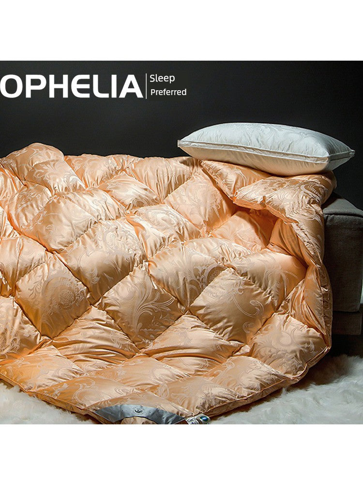 Luxury Italy Import Silk Duvet with 95% White Goose Down for Winter Comfort Julia M Home & Kitchen