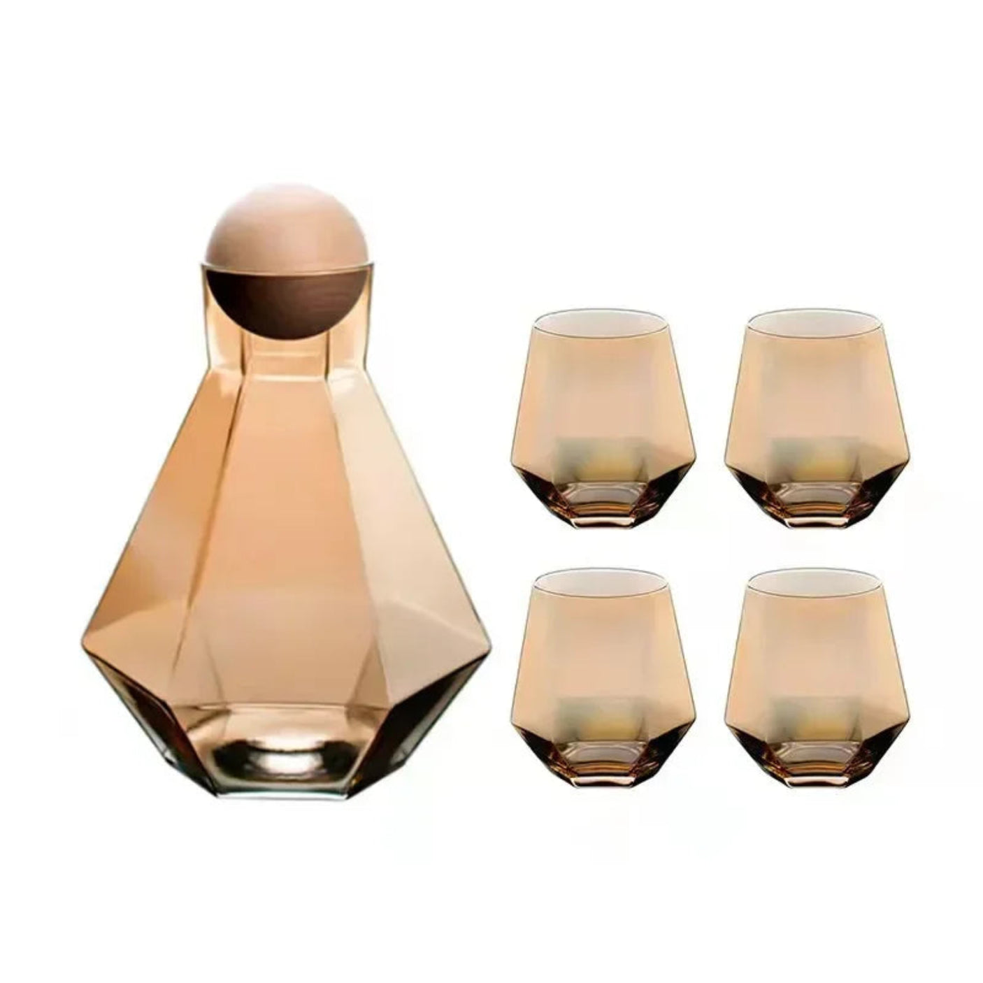 Geometric Crystal Glass Cafe and Glasses Set - Julia M LifeStyles