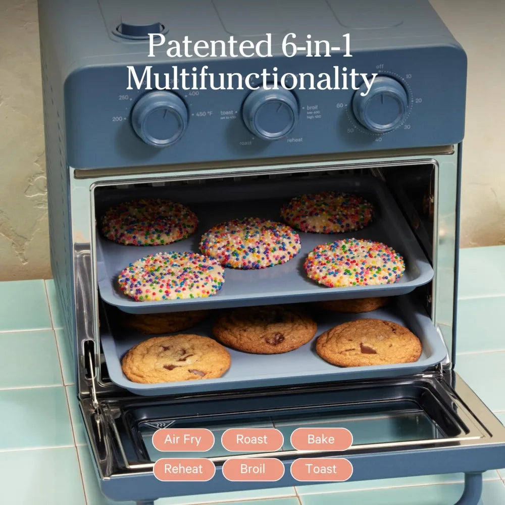 Blue  6-in-1 Air Fryer & Toaster Oven with Steam Infusion | Compact, Countertop Friendly, Fast Preheat,Multifunctional - Best Julia M LifeStyles