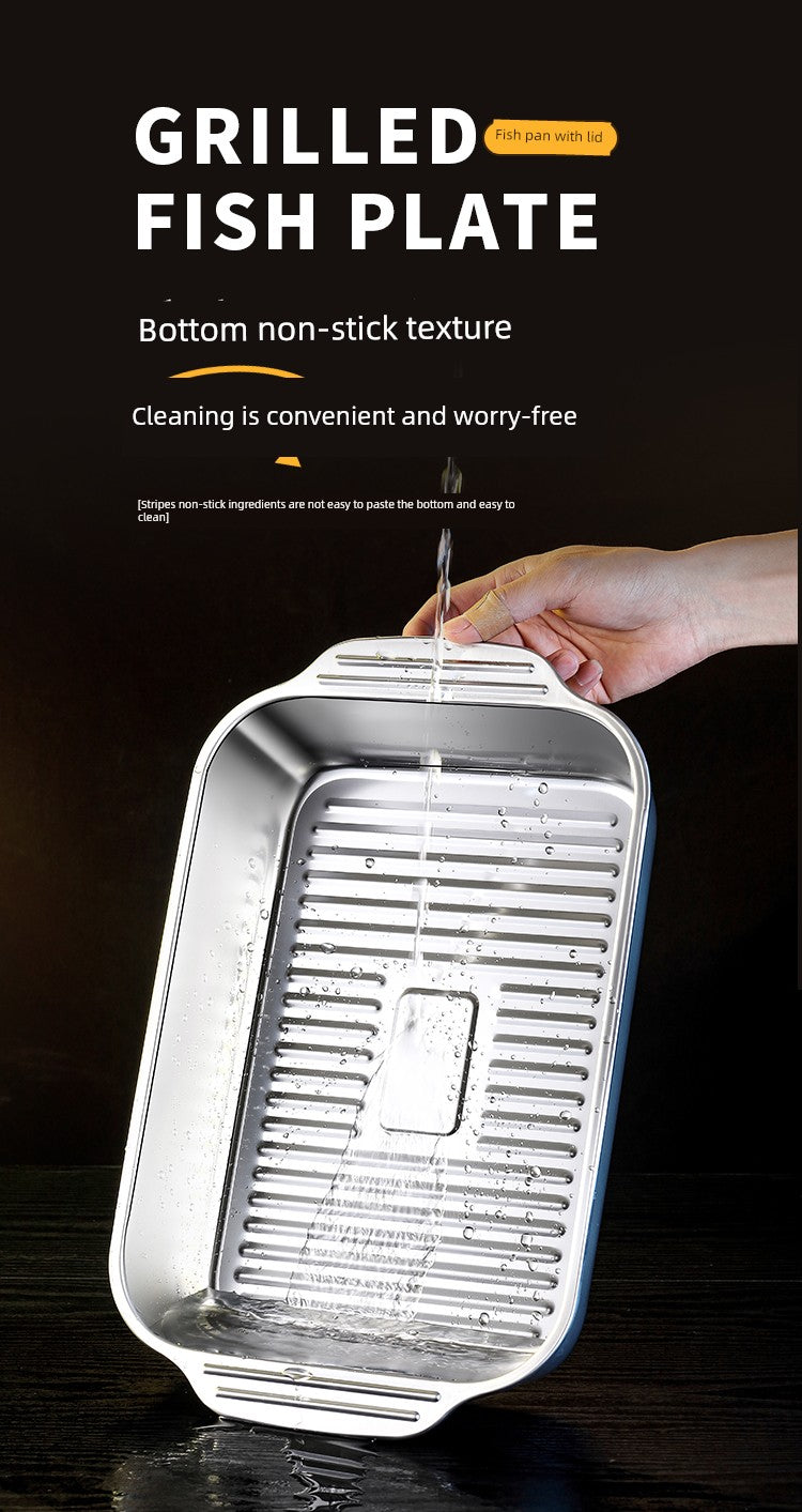 Grilled Fish Dish Extra Thick Oven Binaural Rectangular Stainless Steel Julia M LifeStyles